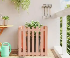 vidaXL Jardinieră grădină design gard, 70x70x70 cm, lemn masiv douglas