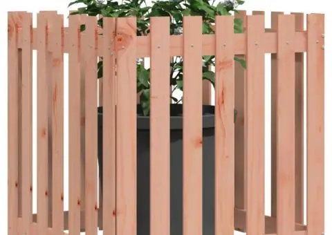 Jardinieră grădină design gard, 70x70x70 cm, lemn masiv douglas - 3/5