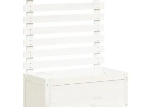 Jardinieră de grădină cu raft alb 79x39,5x114 cm lemn masiv pin - 2/5