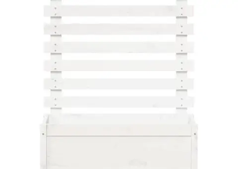 Jardinieră de grădină cu raft alb 79x39,5x114 cm lemn masiv pin - 5/5