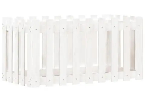 Pat înălțat grădină design gard alb 100x50x50cm lemn pin tratat - 2/5