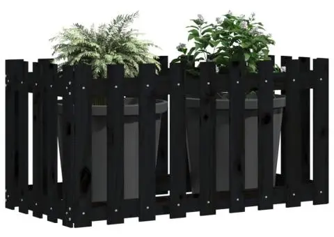 Pat înălțat grădină design gard 100x50x70 cm lemn de pin tratat - 3/5