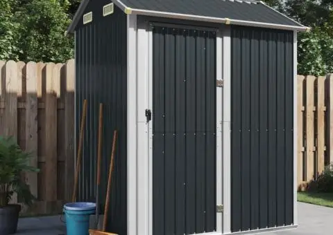 Șopron de grădină, antracit, 192x152,5x237 cm, oțel galvanizat - 1/5