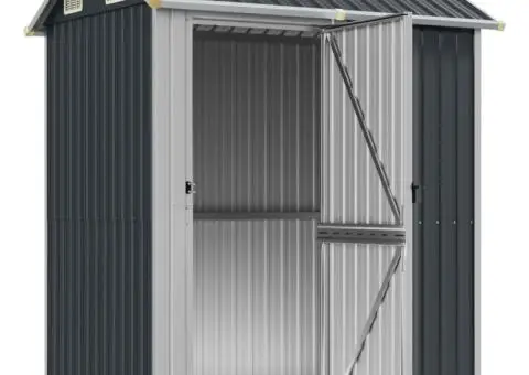 Șopron de grădină, antracit, 192x152,5x237 cm, oțel galvanizat - 3/5