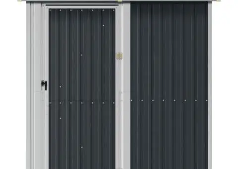 Șopron de grădină, antracit, 192x152,5x237 cm, oțel galvanizat - 4/5