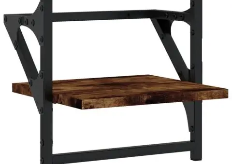 Rafturi de perete cu bare 2 buc., stejar fumuriu, 30x25x30 cm - 4/5