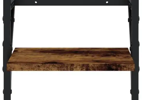 Rafturi de perete cu bare 2 buc., stejar fumuriu, 30x25x30 cm - 5/5