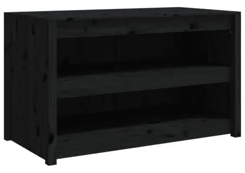 Dulap bucătărie de exterior negru, 106x55x64 cm, lemn masiv pin - 2/5