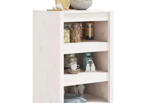 Dulap bucătărie de exterior, alb, 55x55x92 cm, lemn masiv pin - 3/5