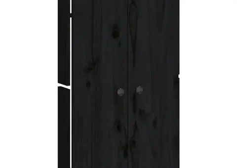 Uși de bucătărie de exterior, negru, 50x9x82 cm, lemn masiv pin - 2/5