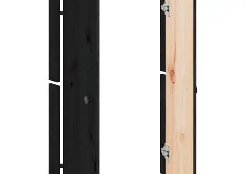 Uși de bucătărie de exterior, negru, 50x9x82 cm, lemn masiv pin - 3/5