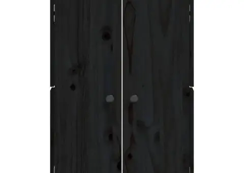 Uși de bucătărie de exterior, negru, 50x9x82 cm, lemn masiv pin - 4/5