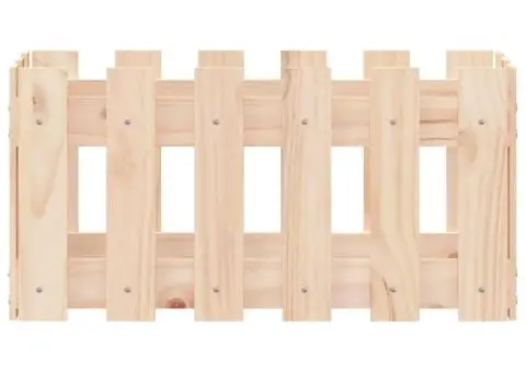 Jardinieră grădină design gard, 60x30x30 cm, lemn masiv de pin - 5/5