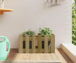 vidaXL Jardinieră grădină design gard 60x30x30cm lemn de pin impregnat