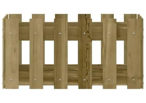 Jardinieră grădină design gard 60x30x30cm lemn de pin impregnat - 5/5