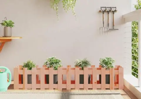 Pat înălțat grădină cu design gard 150x30x30 cm lemn douglas - 1/5