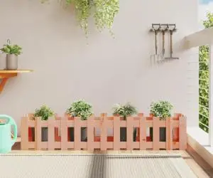 vidaXL Pat înălțat grădină cu design gard 150x30x30 cm lemn douglas