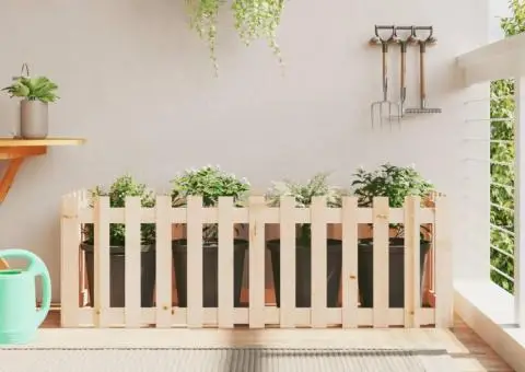 Pat înălțat grădină design gard 150x50x50 cm lemn de pin tratat - 1/5