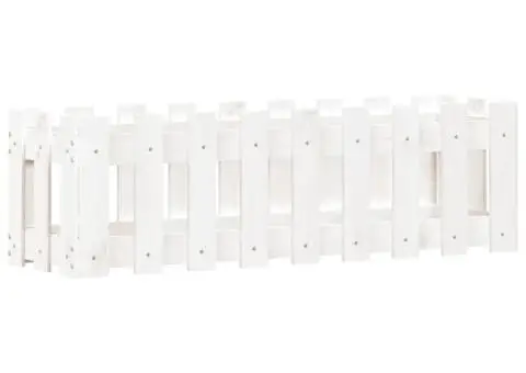 Pat înălțat grădină design gard alb 100x30x30cm lemn pin tratat - 2/5