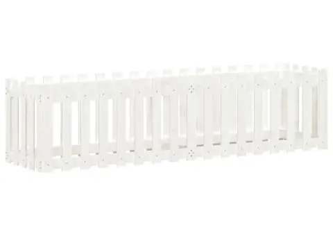 Pat înălțat grădină design gard alb 200x50x50cm lemn pin tratat - 4/5