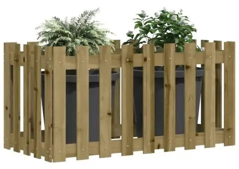 Pat înălțat grădină design gard 100x50x70 cm lemn impregnat pin - 3/5