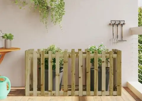 Pat înălțat grădină design gard 150x50x70 cm lemn impregnat pin - 1/5