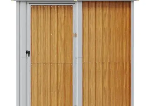 Șopron de grădină, maro deschis, 192x152,5x237 cm, oțel zincat - 4/5