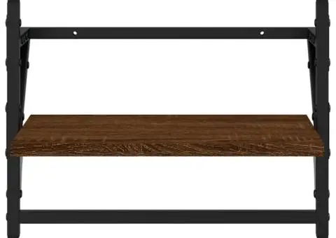 Rafturi de perete cu bare, 2 buc., stejar maro, 40x25x30 cm - 5/5