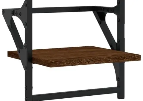 Rafturi de perete cu bare, 2 buc., stejar maro, 30x25x30 cm - 4/5