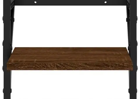 Rafturi de perete cu bare, 2 buc., stejar maro, 30x25x30 cm - 5/5