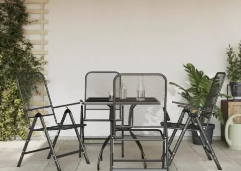 Set de masă pentru grădină, 5 piese, plasă metalică antracit - 1/5