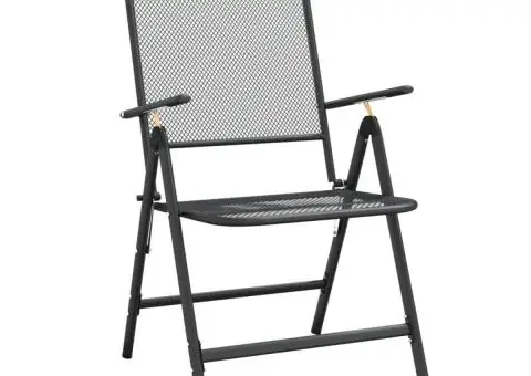 Set de masă pentru grădină, 5 piese, plasă metalică antracit - 4/5