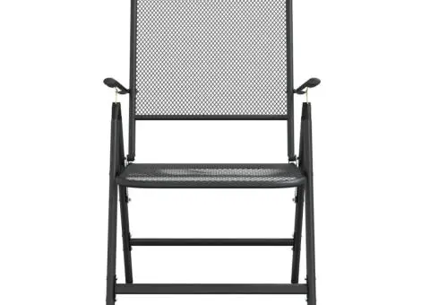 Set de masă pentru grădină, 5 piese, plasă metalică antracit - 5/5