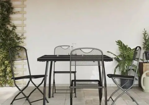 Set de masă pentru grădină, 5 piese, plasă metalică antracit - 1/5