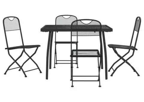 Set de masă pentru grădină, 5 piese, plasă metalică antracit - 2/5