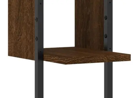 Raft de perete cu bare, stejar maro, 20x25x30 cm - 2/5