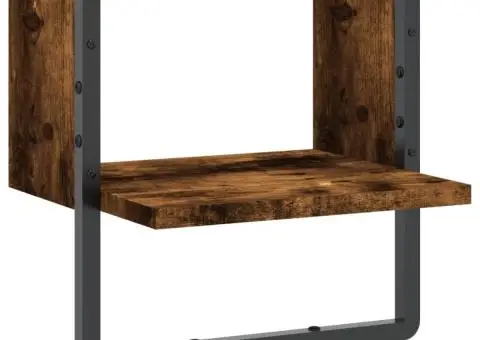 Raft de perete cu bare, stejar fumuriu, 30x25x30 cm - 2/5
