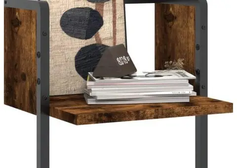 Raft de perete cu bare, stejar fumuriu, 30x25x30 cm - 3/5