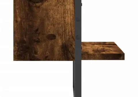 Raft de perete cu bare, stejar fumuriu, 30x25x30 cm - 5/5