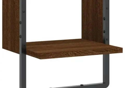 Raft de perete cu bare, stejar maro, 30x25x30 cm - 2/5