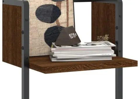 Raft de perete cu bare, stejar maro, 30x25x30 cm - 3/5