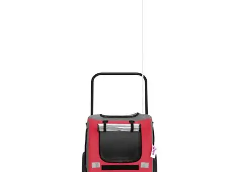 Remorcă bicicletă animale companie, roșu/negru, oxford/fier - 4/5