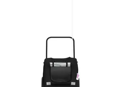 Remorcă bicicletă animale companie, negru, textil oxford/fier - 4/5