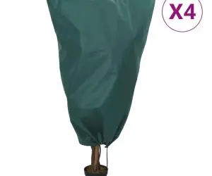 vidaXL Huse de fleece pentru plante cu șnur 4 buc 70 g/m² 0,8x0,8 m