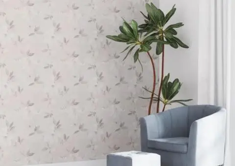 Tapet cu model flori 3D, gri, 10x0,53 m, nețesut - 1/5