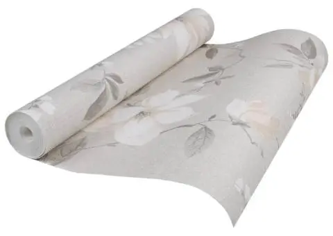 Tapet cu model flori 3D, gri, 10x0,53 m, nețesut - 4/5