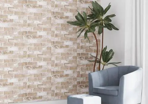 Tapet 3D, model cărămidă, maro, 10x0,53 m, nețesut - 1/5