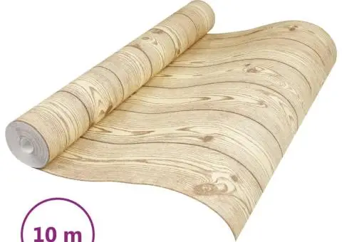 Tapet 3D, model lemn, maro, 10x0,53 m, nețesut - 3/5