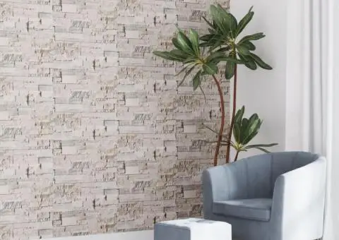 Tapet 3D, aspect piatră crem, 10x0,53 m, nețesut - 1/5