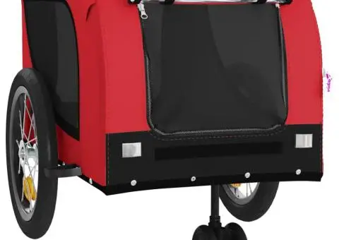 Remorcă bicicletă animale companie, roșu/negru, oxford/fier - 4/5